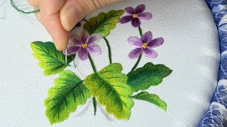 Beautiful flower embroidery designs Easy embroidery stitches for beginners [upl. by Irrot]