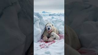 Rescuing a Polar Bear Trapped Under Ice  Heartwarming Arctic Storyshorts foryou PolarBearCub [upl. by Nadabus277]