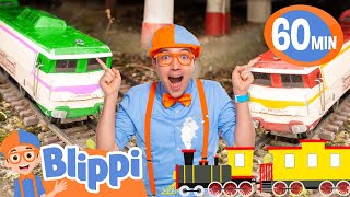 Blippi’s Big Train Adventure The Giant Conductor  Educational Videos for Kids [upl. by Hewes]