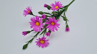 How To Make Aster Paper Flower 2  Paper Flower  Góc nhỏ Handmade [upl. by Arayt109]