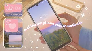 🍭How to make ANDROID phone AESTHETIC  Pastel Purple theme for Realme ☁🌷 [upl. by Alcot]