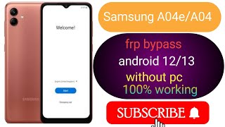 Samsung A04A04eA04s frp bypass google account remove android 1213 without computer 2024 [upl. by Pattani]