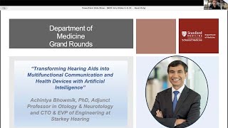 Transforming Hearing Aids Into Multifunctional Communication  DoM Grand Rounds  8 May 2024 [upl. by Eeresid]