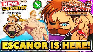 ESCANOR IS HERE amp HES BROKEN NUMBER 1 DPS FULL KIT amp PATCH NOTES  7DS Idle Adventure [upl. by Neeneg]