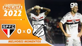 SÃO PAULO 0 X 0 INTER DE LIMEIRA  MELHORES MOMENTOS  7ª RODADA PAULISTA 2022  geglobo [upl. by Antonio]