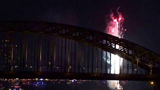 Kölner Lichter Lights of Cologne 2018  Ankunft der Schiffe  Arrival of Ships [upl. by Annoiek]