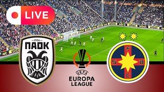 🔴ζωντανά  ΠΑΟΚ Θεσσαλονίκης vs FCSB  UEFA Europa League 202425  efootball pes 21 gameplay [upl. by Eeznyl]