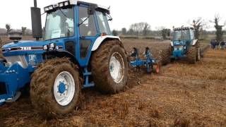 ford 7610 push pull ploughing [upl. by Martz626]