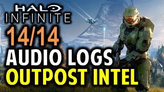 Outpost Intel UNSC Audio Logs All 14 Locations  Halo Infinity Collectibles Guide [upl. by Lanrev]