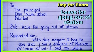 leave application for going out of station  application to the principal for going out of station [upl. by Kinnard77]