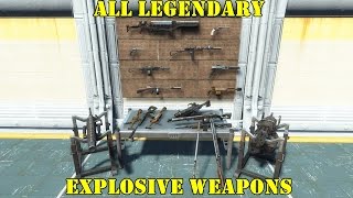 Fallout 4 All Legendary Explosive Weapons vs Deathclaws [upl. by Neelyak141]