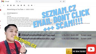 YOUTUBE TIPS ADVERTISING EMAIL FROM SEZNAMCZ DONT CLICK 100 SCAM [upl. by Eedya]