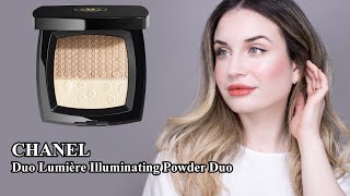 Makeup Review amp Swatches  CHANEL  Duo Lumière Illuminating Powder Duo  Chanel Holiday 2023 [upl. by Kelwin]