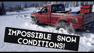 Snow wheeling our Jeeps off road in the Cascade Mountains impossible snow conditions [upl. by Nathanil]