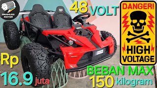 Beep 48Volt Brushless Beban Bisa 150kg Orang Tua Ikut Naik Mainan Anak Mobil Aki JEEP [upl. by Sansone980]