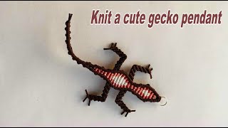 Chinese knots basic skiil Knit a cute gecko pendant [upl. by Lleznov]