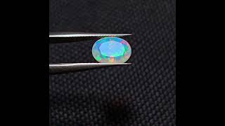 Faceted Welo Opal 125ct Neon Sparks Oval 9x7mm [upl. by Heinrik]