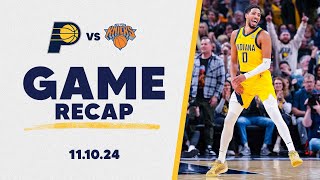 Game Recap Pacers Even Season Series Against Knicks with Decisive 132121 Win [upl. by Nerrawed327]