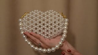 How to make heart beaded bag [upl. by Ahsaz]