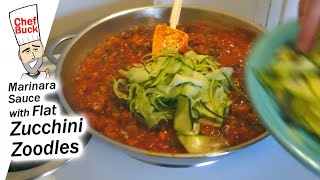 Flat Zoodles with Marinara Recipe  Best Zucchini Recipe [upl. by Nicolella]