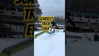 THE SCARIEST TRICK ON A SNOWBOARD😱 snowboarding [upl. by Nowed]