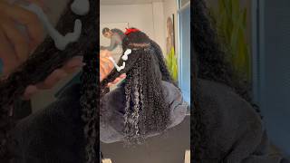 8 week wash day on Kinky curly undetectable tape extensions [upl. by Irianat308]