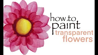 How to Paint Transparent Flowers  Painting delicate watercolor flowers with Karin Brushmarker PRO [upl. by Ester]