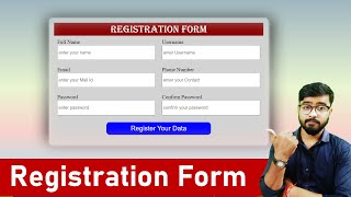 Responsive Registration Form in HTML amp CSS  by Rahul Chaudhary [upl. by Nylarac]