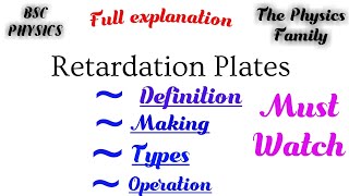 Retardation Plates  Wave Plates  Retarders  Introduction full explanation  Polarisation [upl. by Goldberg514]