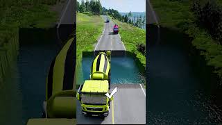 Mixer trucks vs water pit 20  BeamNG drive beamngdrive carsvsstairs carsvsmassivepotholes [upl. by Alley]