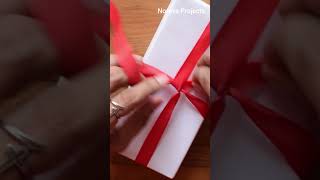 Easy Way to Wrap a Ribbon around a Christmas Gift Box  Christmas Gift Wrap with Ribbon giftwrap [upl. by Latricia982]