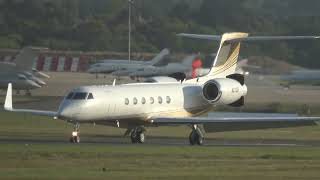 N211DR GULFSTREAM G550 LANDING AND DEPARTING FROM FARNBOROUGHFABEGLF 1592024 [upl. by Jermaine]