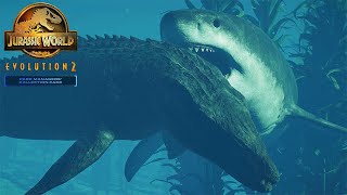 NEW MEGALODON VS MOSASAURUS  Jurassic World Evolution 2 [upl. by Darelle]