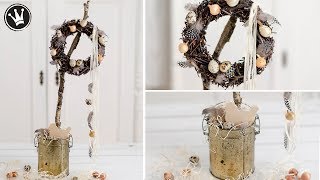 DIY  Frühlingsdeko  Kranz aus Zweigen ganz einfach selber machen  Osterdeko  Centerpiece [upl. by Neesay]