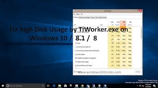 Fix high Disk Usage by TiWorkerexe on Windows 10  81  8 [upl. by Ellerret802]