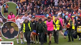 Saracens backrow Andy Christie suffers serious leg injury vs Harlequins [upl. by Acined]