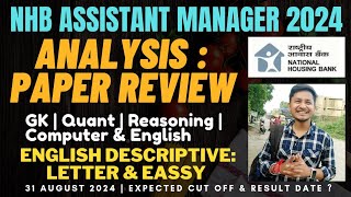 NHB Assistant Manager 2024 Exam Analysis  English Descriptive Letter amp Essay  Asked Questions AM [upl. by Bang767]