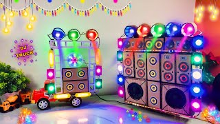 New DIY Mini DJ Truck with Sharpy Lights Festival  Eicher Mini Box DJ Truck Ganpati  Full Guide [upl. by Melia836]