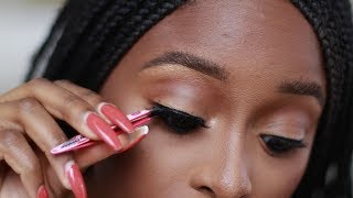 How to apply false eyelashes for beginners Basic Step by Step tutorial [upl. by O'Carroll]