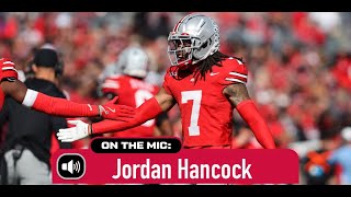 Ohio States Jordan Hancock on defensive performance gamesealing interception vs Nebraska [upl. by Erhart727]