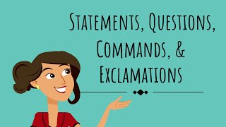 Types of Sentences Statements Questions Commands amp Exclamations English For Kids Mind Blooming [upl. by Arlo]