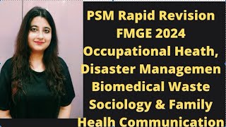 PSM RAPID REVISION FMGEOccupational Health DisasterBMWFamily Communicationfmgefmgeexamneetpg [upl. by Bahr]