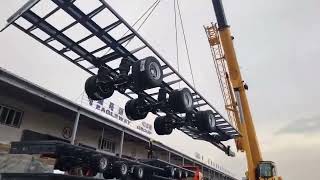 Full trailer base customization3axle trailer chassis ready for shipmentChina trailer factory [upl. by Marmaduke]