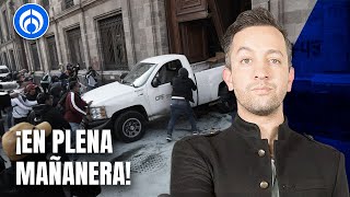 Caso Ayotzinapa encapuchados dan portazo en Palacio Nacional [upl. by Dodd]