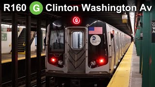 NYC MTA R160 G Train Clinton Washington Avenue Subway Action [upl. by Ohl]