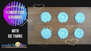 Crochet Gifts  Flowery Face Scrubbies  Crochet  Tutorial  English [upl. by Euphemia339]