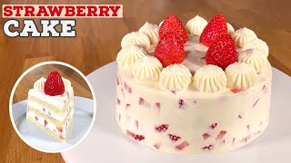 Strawberry Sponge Cake Recipe  Just Cook [upl. by Gran881]