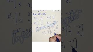 Transpose of matrices shorts short maths matrix mathematics [upl. by Hobey]