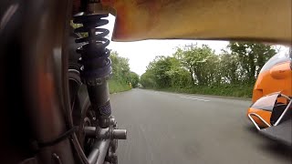 Running out of road Close call Road racing Isle of Man pre TT [upl. by Jodie]