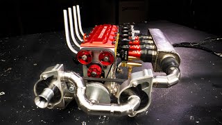 Twin Supercharged 4 Cylinder Nitro RC Engine [upl. by Isbel593]